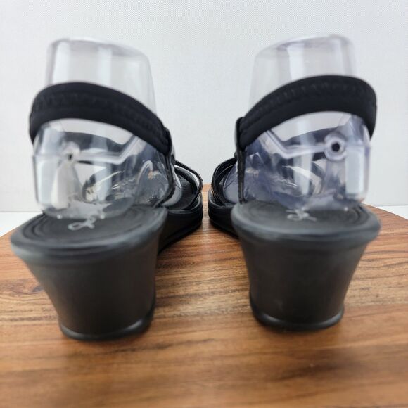 Skechers Womens Size 10 Black Cali Rumblers Slingback Wedge Sandals - Picture 6 of 10